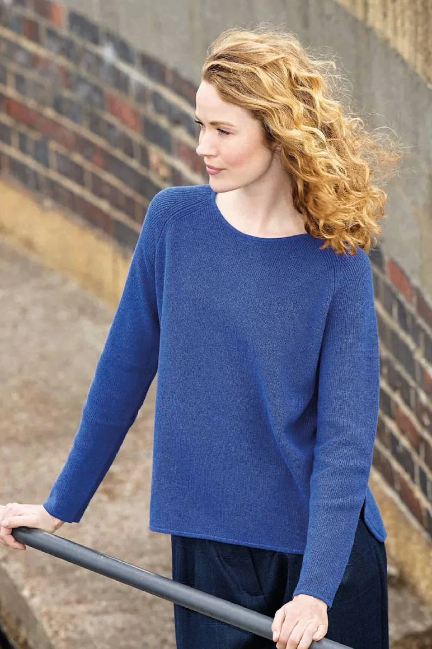 Mansted Nectarine Cotton Rib Scoop Hem Sweater