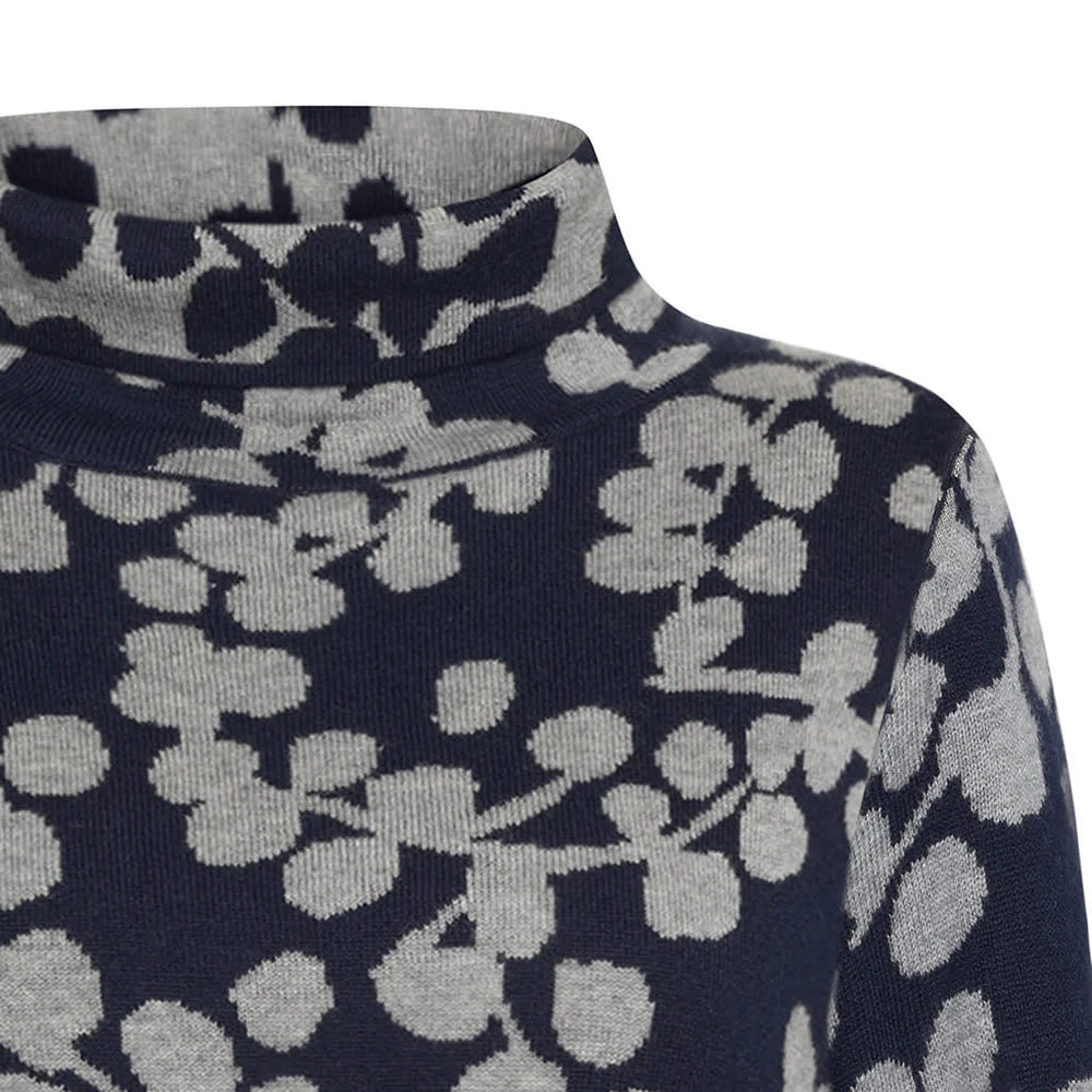 Mansted Nanna Cotton Floral Mockneck Sweater