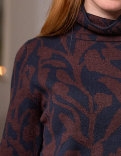 Mansted Nanna Floral Merino Blend Mockneck