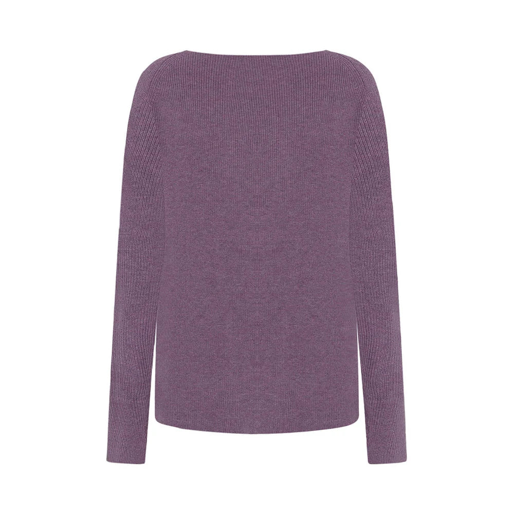 Mansted Nectarine Cotton Rib Scoop Hem Sweater