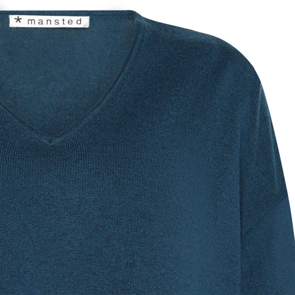 Mansted Nickie Boxy V-Neck Cotton Wool Sweater