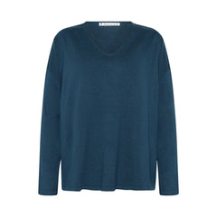 Mansted Nickie Boxy V-Neck Cotton Wool Sweater