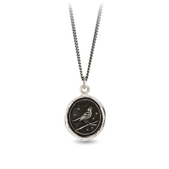 Pyrrha "Nightingale" Talisman Necklace with 18" Fine Curb Chain (1.5mm)