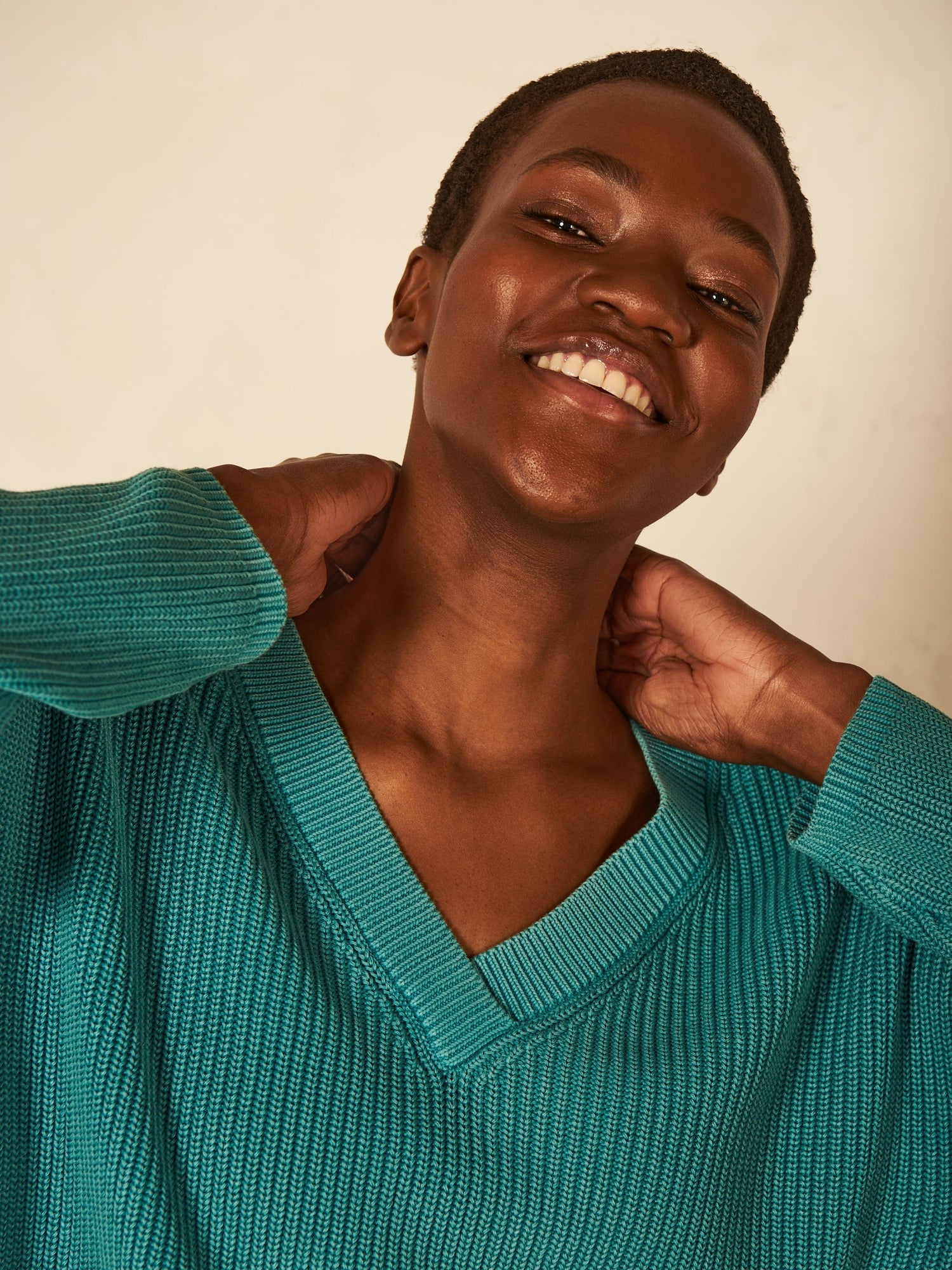 Nile Cotton V-Neck Sweater
