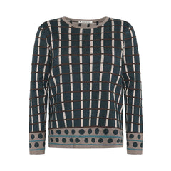 Mansted Oda Cotton Stripe Dot Crewneck Sweater