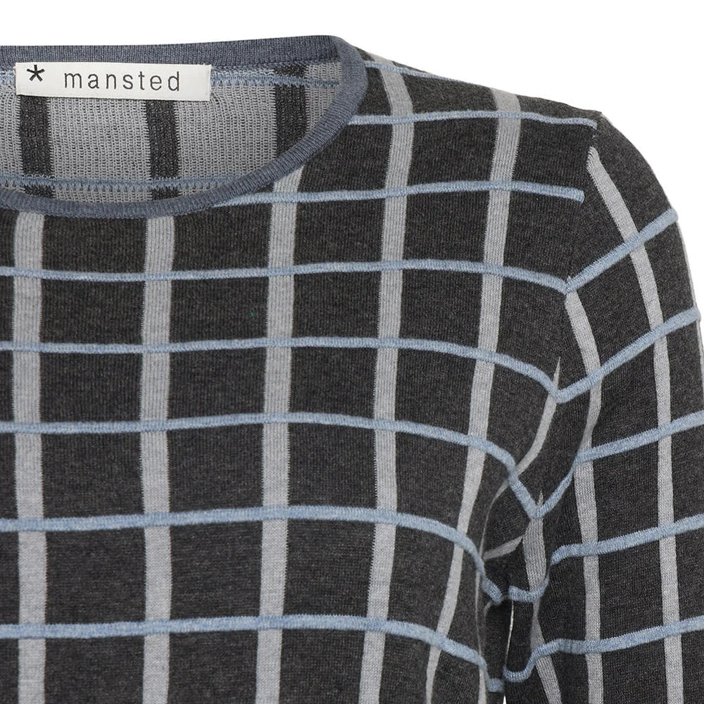 Mansted Oda Cotton Stripe Dot Crewneck Sweater