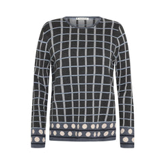 Mansted Oda Cotton Stripe Dot Crewneck Sweater