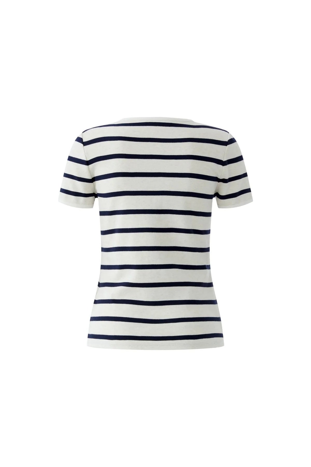 Oui Striped Henley Short Sleeve T-Shirt