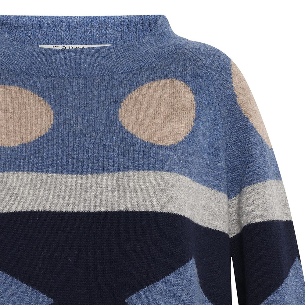 Mansted Pop Graphic Colour Block Wool Cardigan