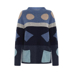 Mansted Pop Graphic Colour Block Wool Cardigan