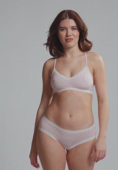 Lace Trim Microfibre  Seamless Hipster (Candy Hearts)