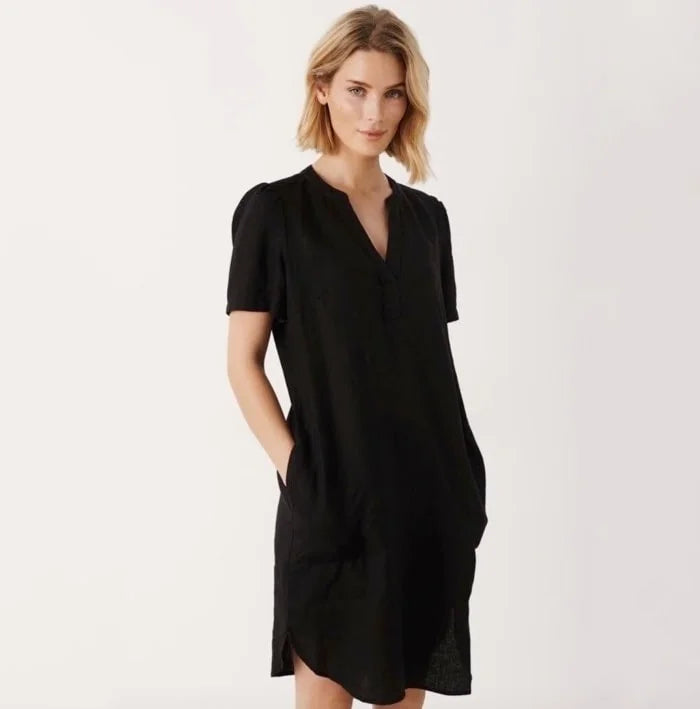 Part Two Aminase Linen Dress (Black)