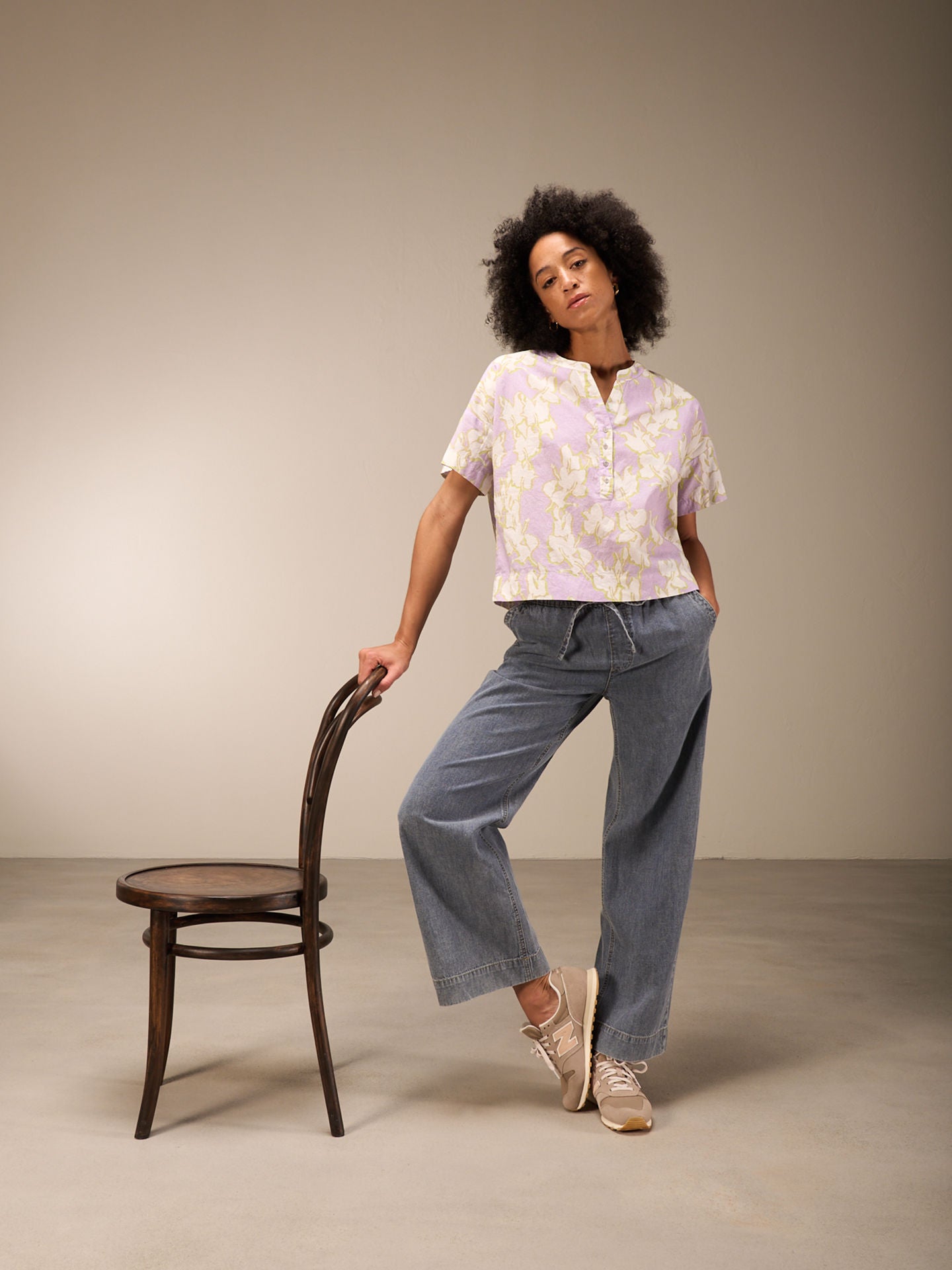 Nile Notch Neck Cotton Blouse