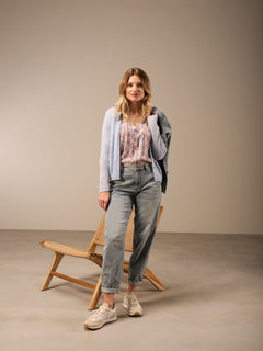 Nile V-Neck Crepe Print Blouse
