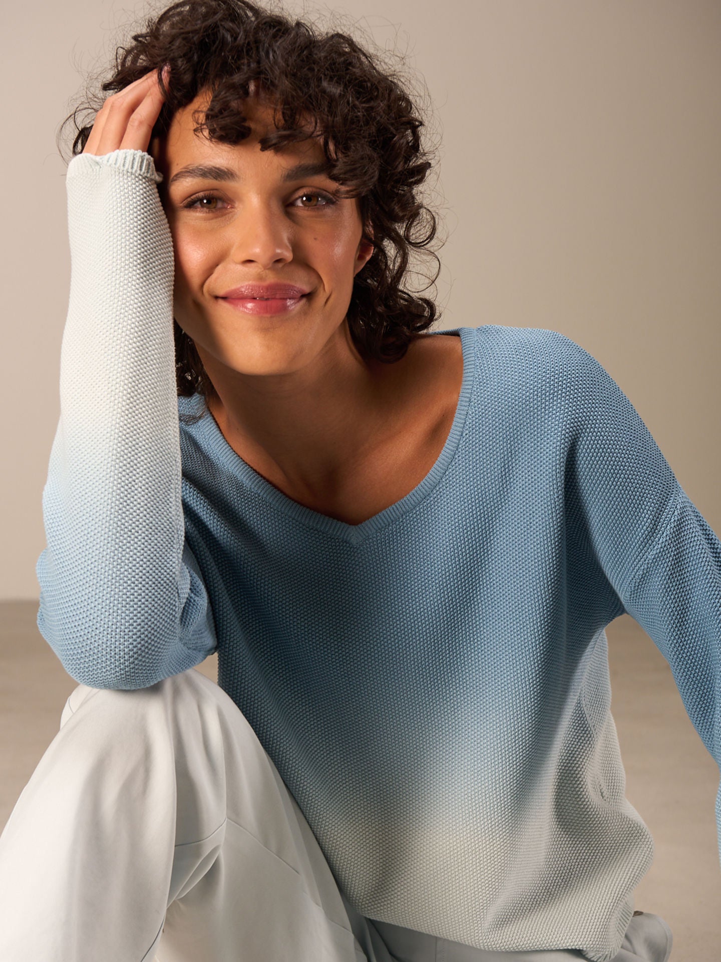 Nile V-Neck Cotton Sweater