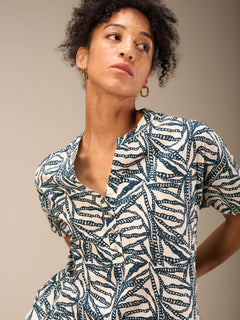 Nile Notch Neck Cotton Blouse