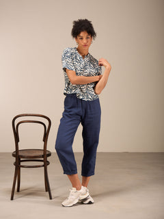 Nile Notch Neck Cotton Blouse