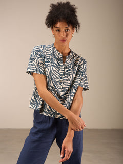 Nile Notch Neck Cotton Blouse