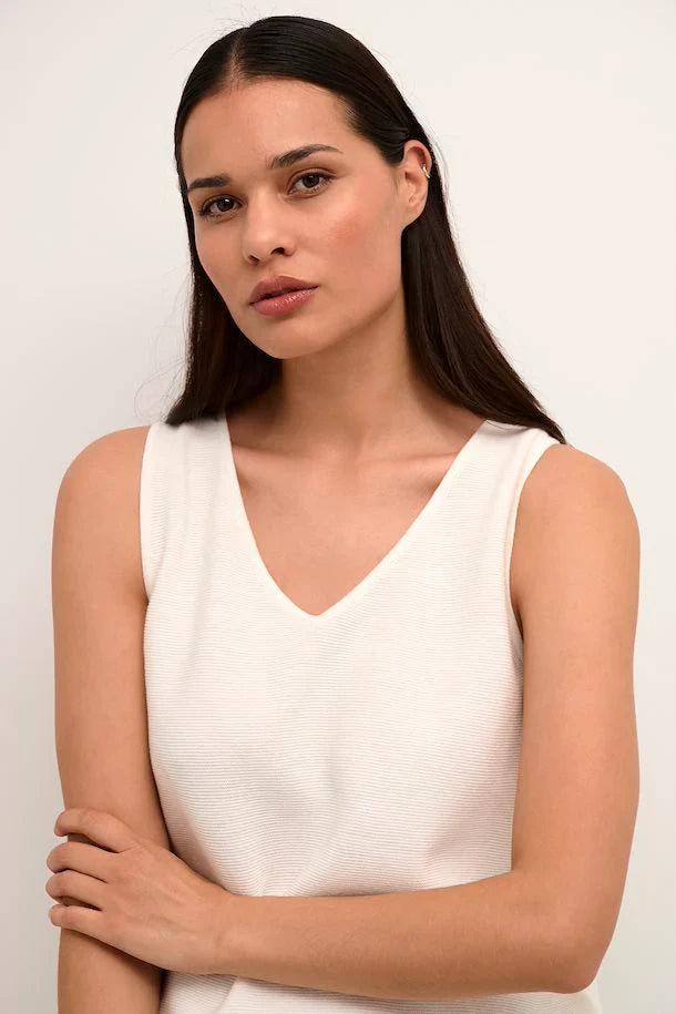 Cream Sillar Knit Tank