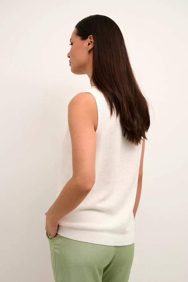 Cream Sillar Knit Tank