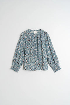 Indi & Cold Ikat Print Long Sleeve Cotton Blouse