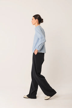 Indi & Cold Embroidered Poplin Blouse