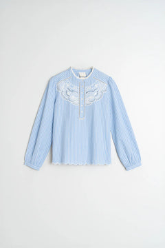 Indi & Cold Embroidered Poplin Blouse