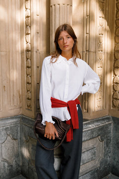Indi & Cold Cotton Romantic Double Gauze Collared Blouse
