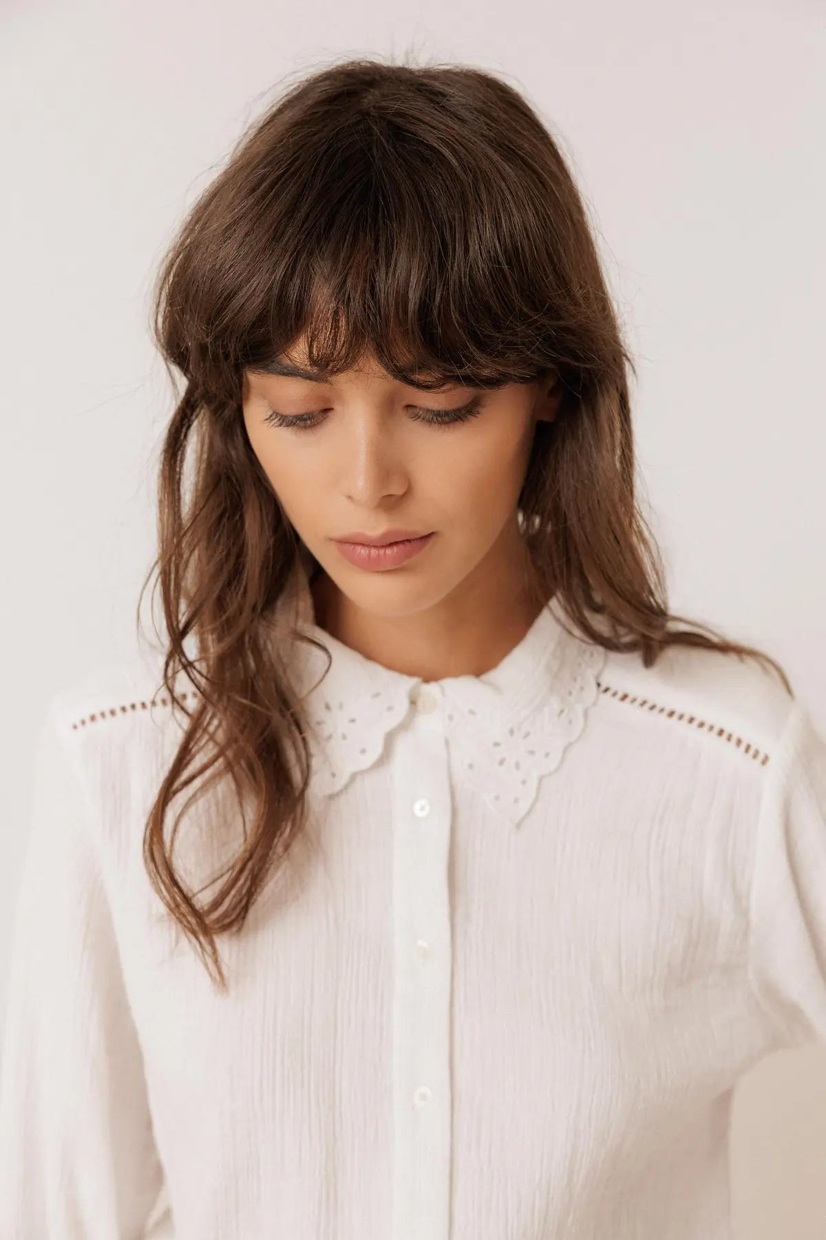 Indi & Cold Cotton Gauze Collared Blouse