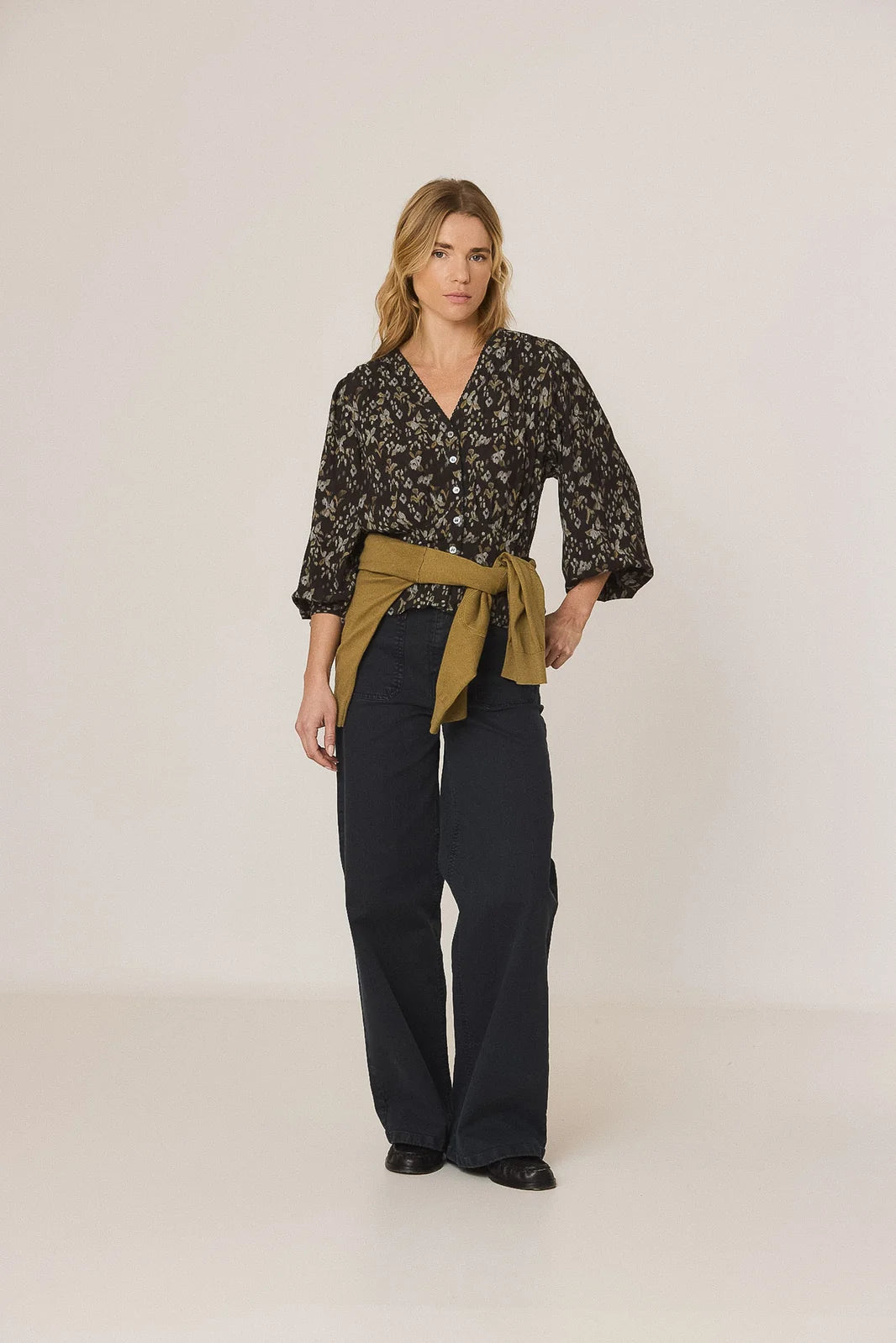 Indi & Cold Romantic Boho Gathered Waist Blouse