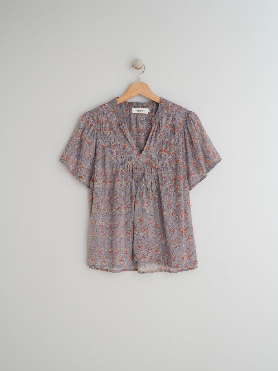 Indi & Cold Short Sleeve Cotton Voile Blouse