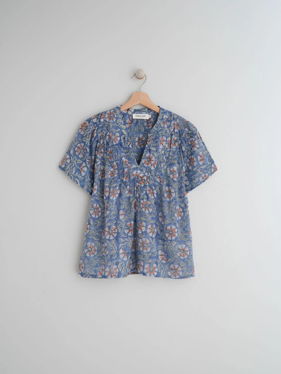 Indi & Cold Short Sleeve Cotton Voile Blouse