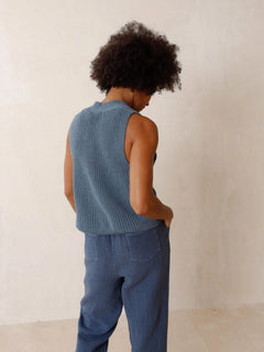 Indi & Cold Ribbed Knit Button Up Vest