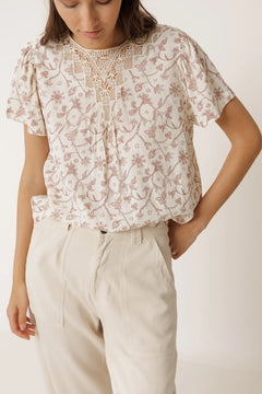 Indi & Cold Lace Yoke Blouse