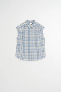 Indi & Cold Frayed Cotton Sleeveless Blouse