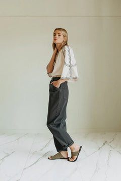 Indi & Cold Bell Sleeve Embroidered Blouse
