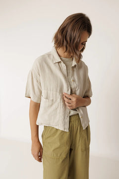 Indi & Cold Cropped Linen Shirt