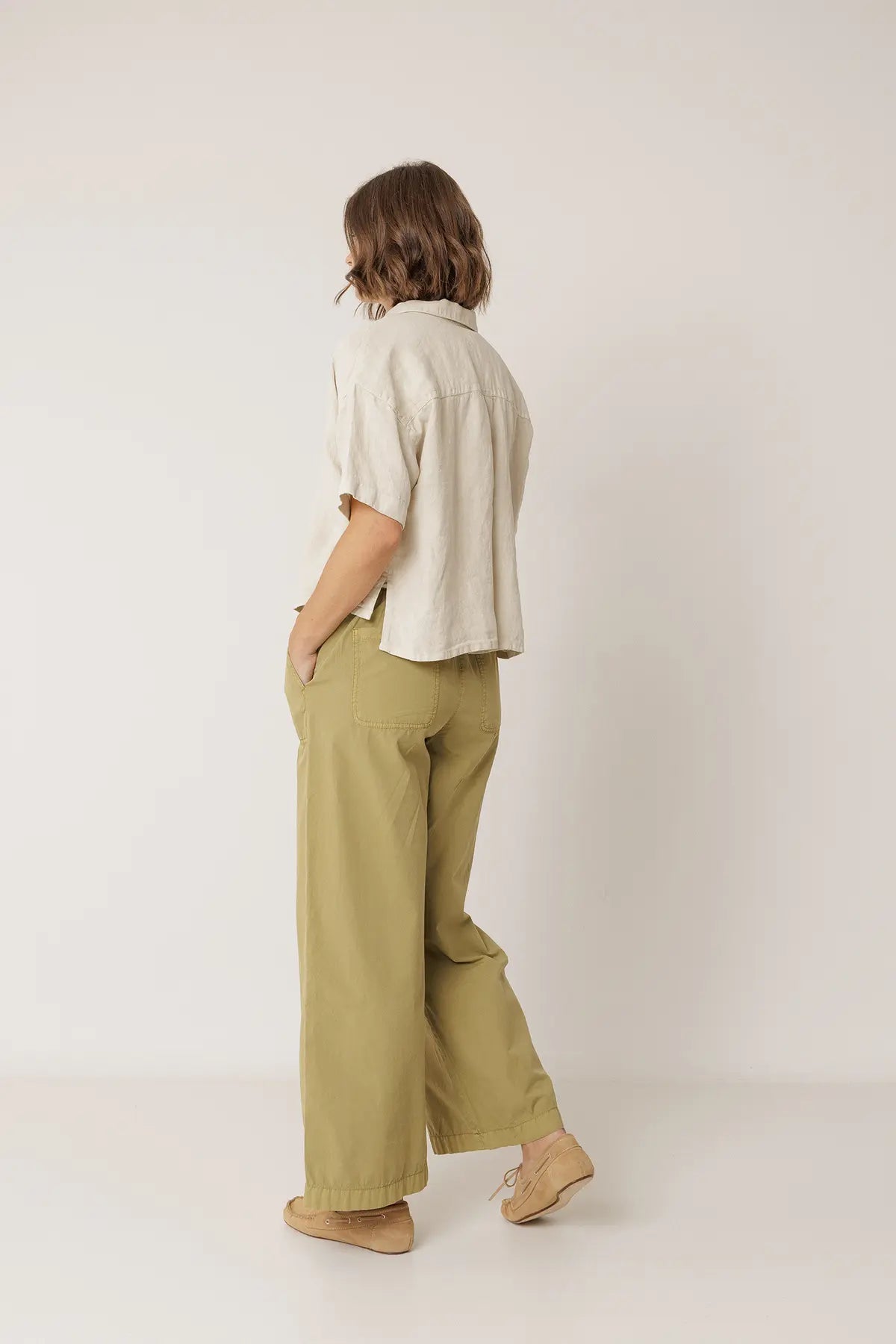 Indi & Cold Cropped Linen Shirt