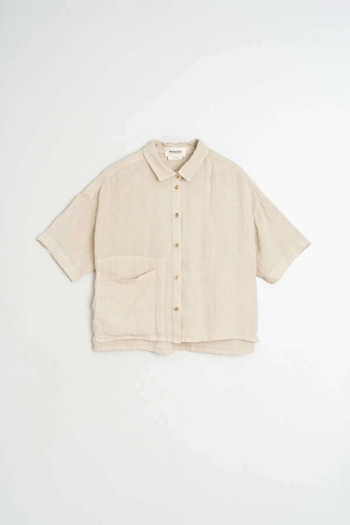 Indi & Cold Cropped Linen Shirt