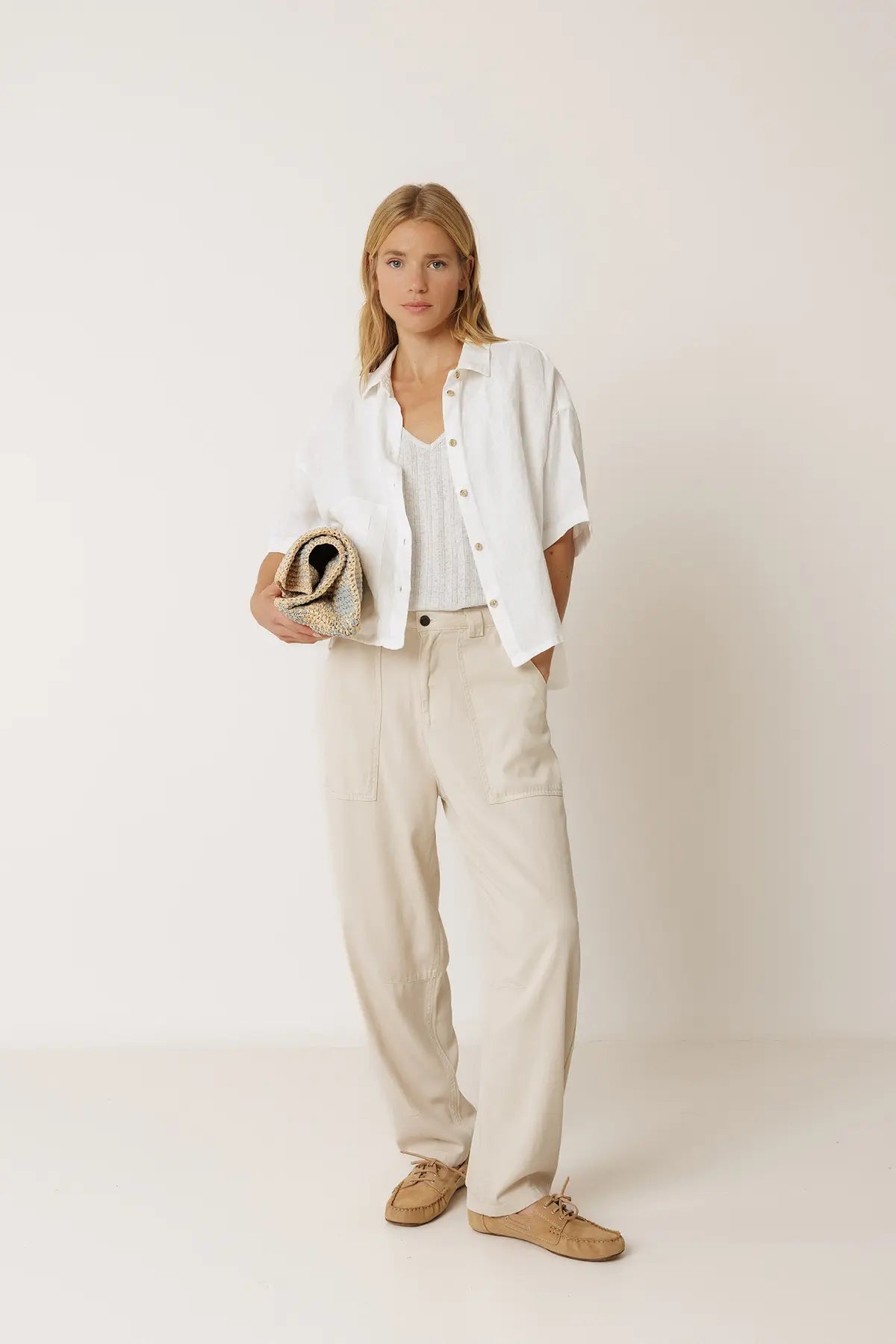 Indi & Cold Cropped Linen Shirt