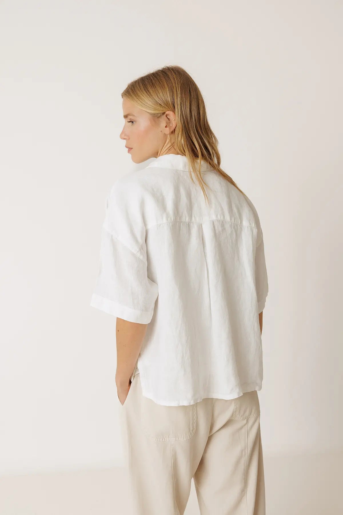 Indi & Cold Cropped Linen Shirt