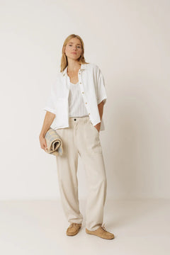 Indi & Cold Cropped Linen Shirt