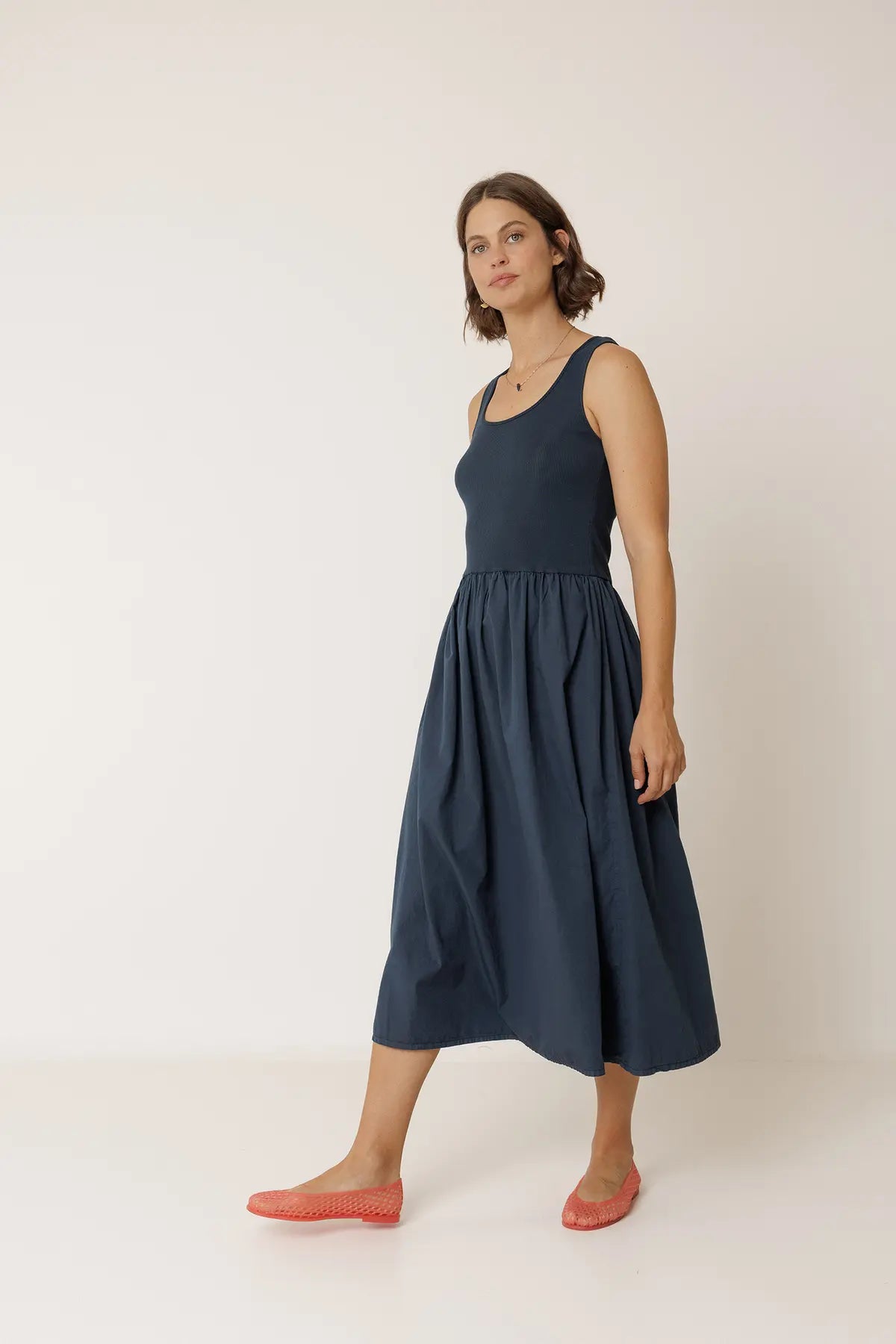 Indi & Cold Mixed Media Sleeveless Dress