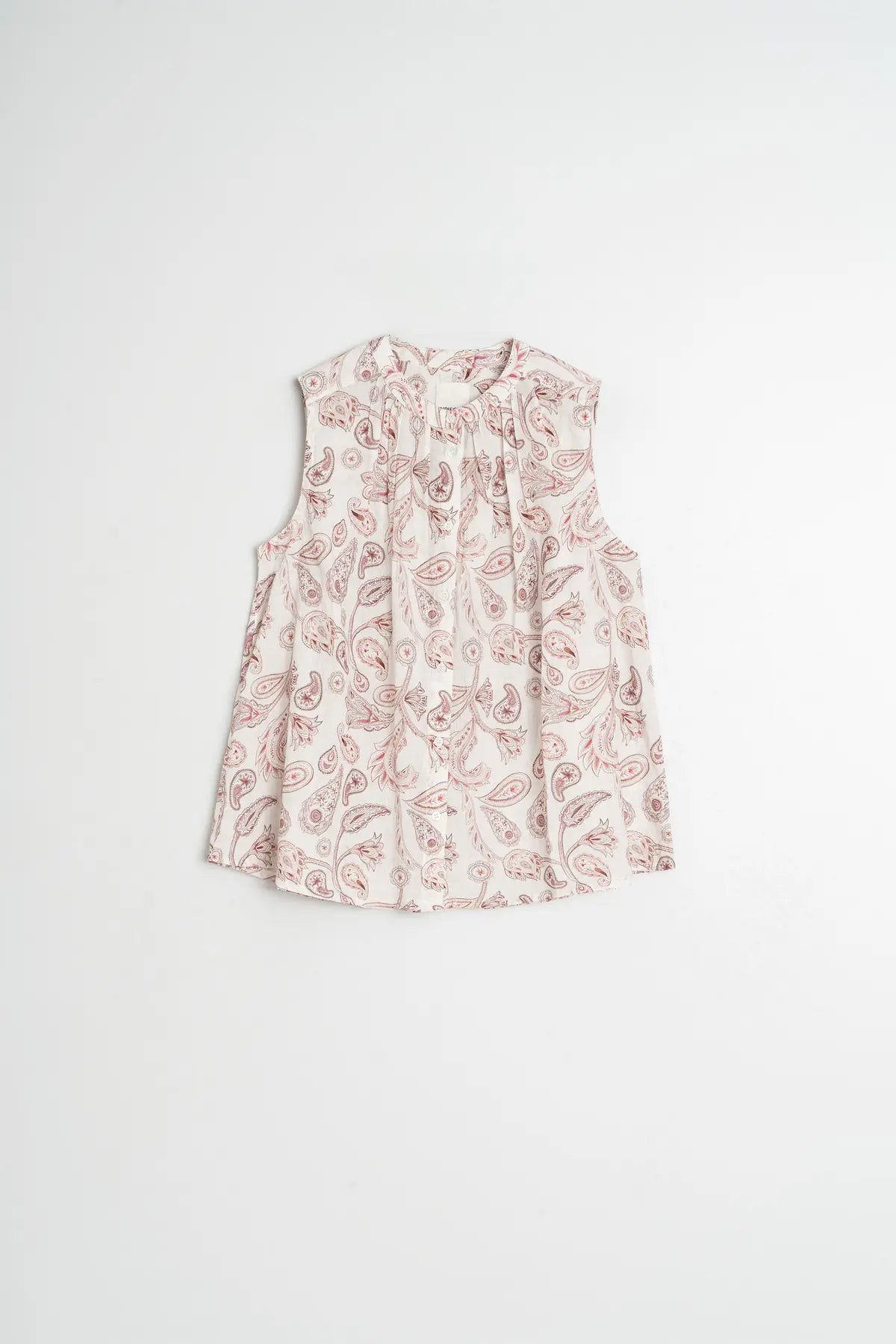 Indi & Cold Oversize Cotton Print Sleeveless Blouse