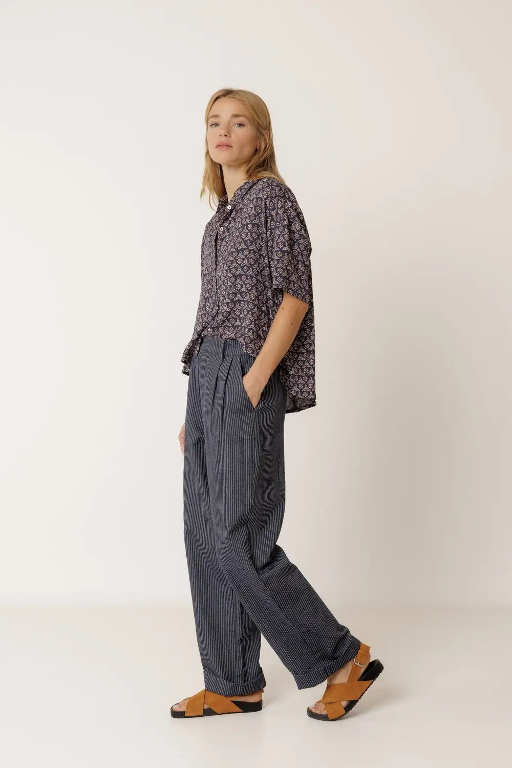 Indi & Cold Oversize Block Print Shirt