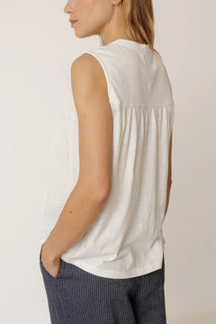 Indi & Cold Pintuck Embroidered T-Shirt