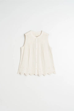 Indi & Cold Pintuck Embroidered T-Shirt