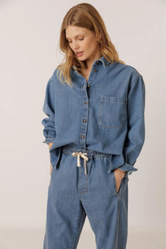 Indi & Cold 3/4 Sleeve Denim Shirt