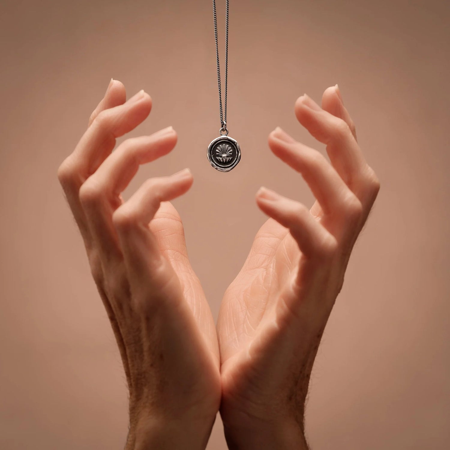 Pyrrha The World is Your Oyster Talisman Necklace with 18 Fine Curb Resonance