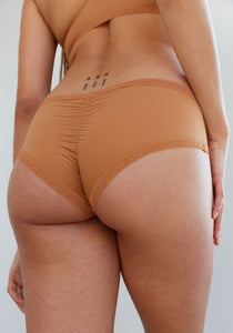 Blush Lace Trim Microfibre Seamless Hipster (Ginger)